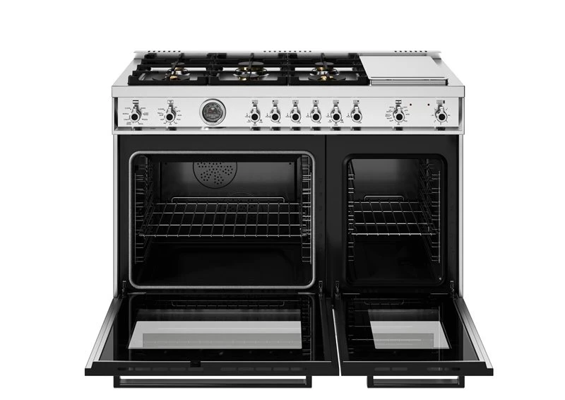 48 inch Dual Fuel Range, 6 Brass Burners and Griddle, Electric Self-Clean Oven PRO486BTFEPXT