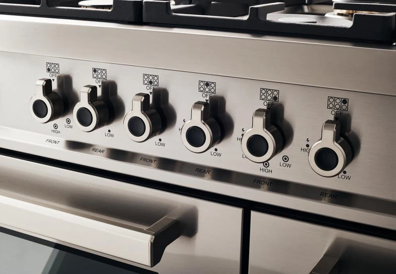 48 inch Dual Fuel Range, 6 Brass Burners and Griddle, Electric Self-Clean Oven PRO486BTFEPXT