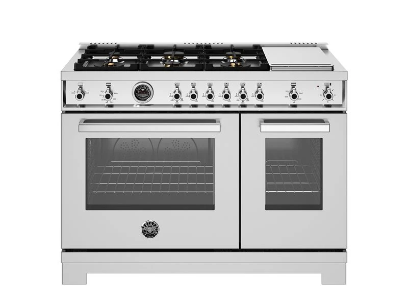 48 inch All-Gas Range 6 Brass Burners and Griddle PRO486BTFGMXT