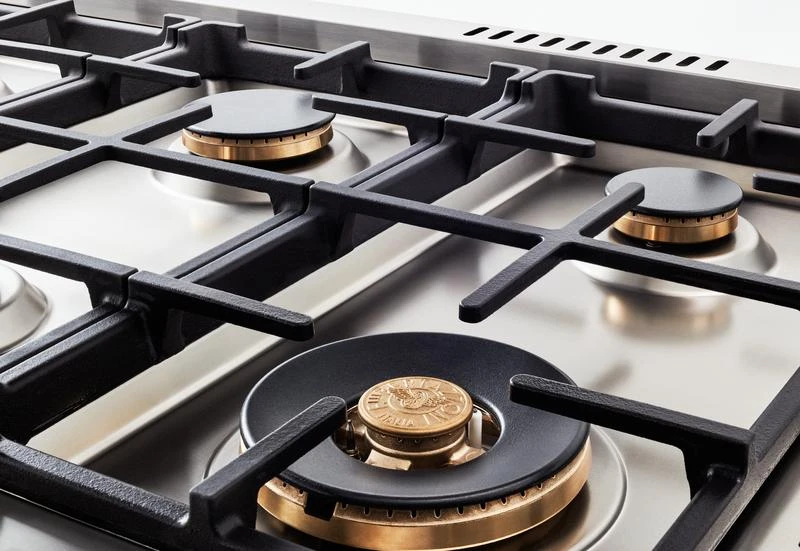 48 inch All-Gas Range 6 Brass Burners and Griddle PRO486BTFGMXT