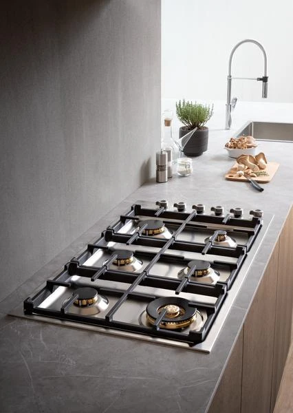 36 Drop-in Gas Cooktop 6 brass burners PROF366QBXT