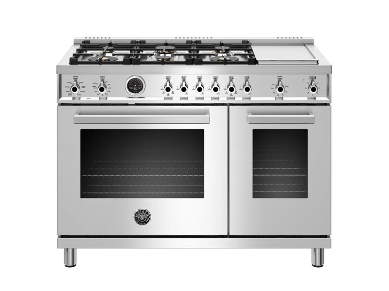 48 inch  Dual Fuel Range, 6 Brass Burners and Griddle ,  Electric Self Clean Oven PROF486GDFSXT