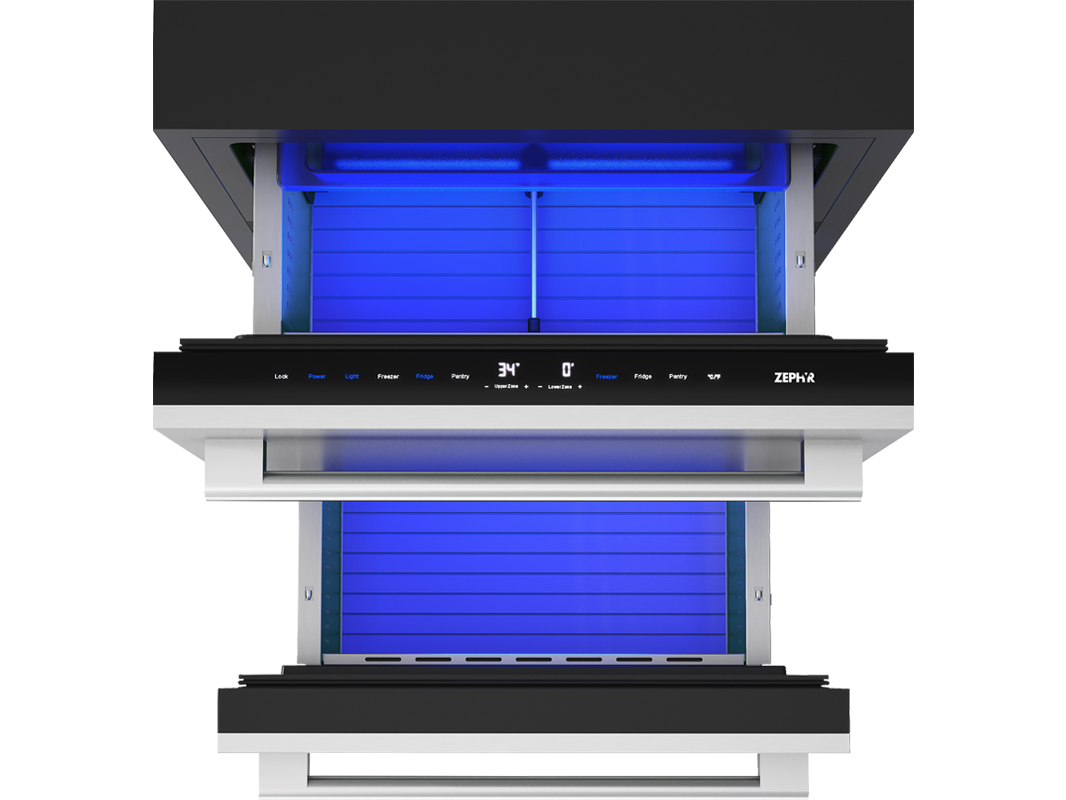 Presrv Refrigerator & Freezer Drawers 2 Zones view 3