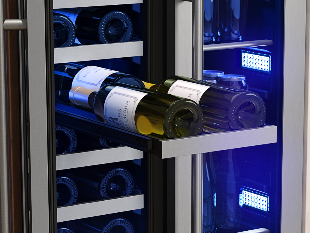 24" French Door Dual Zone Wine & Beverage Cooler view 2