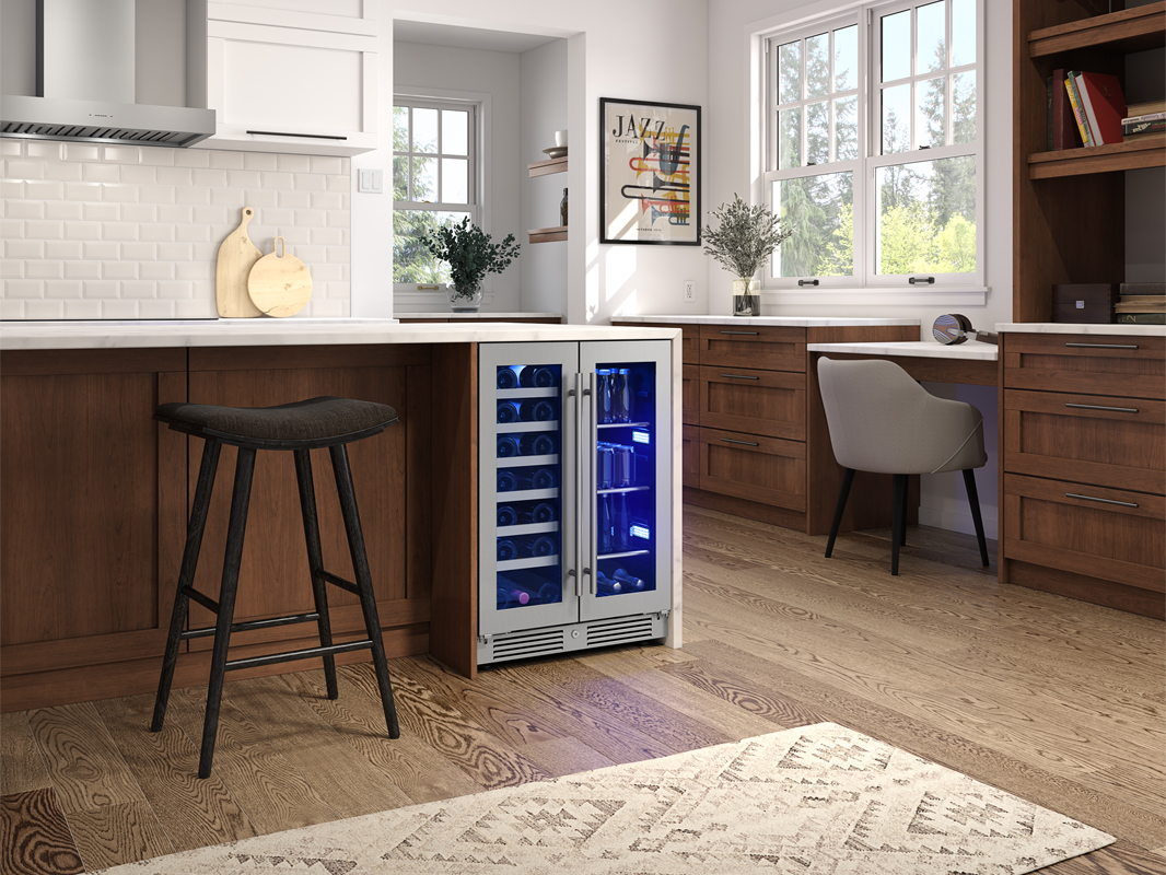 24" French Door Dual Zone Wine & Beverage Cooler view 8