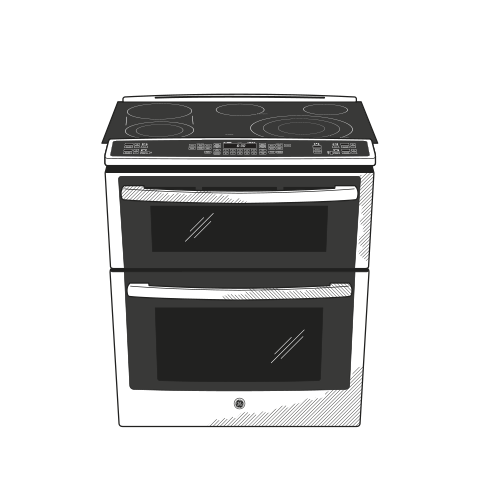 Series 30" Slide-In Front Control Double Oven Electric Convection Range PS950EFES