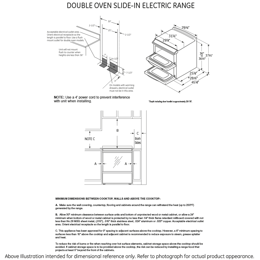 Series 30" Slide-In Front Control Double Oven Electric Convection Range PS950EFES