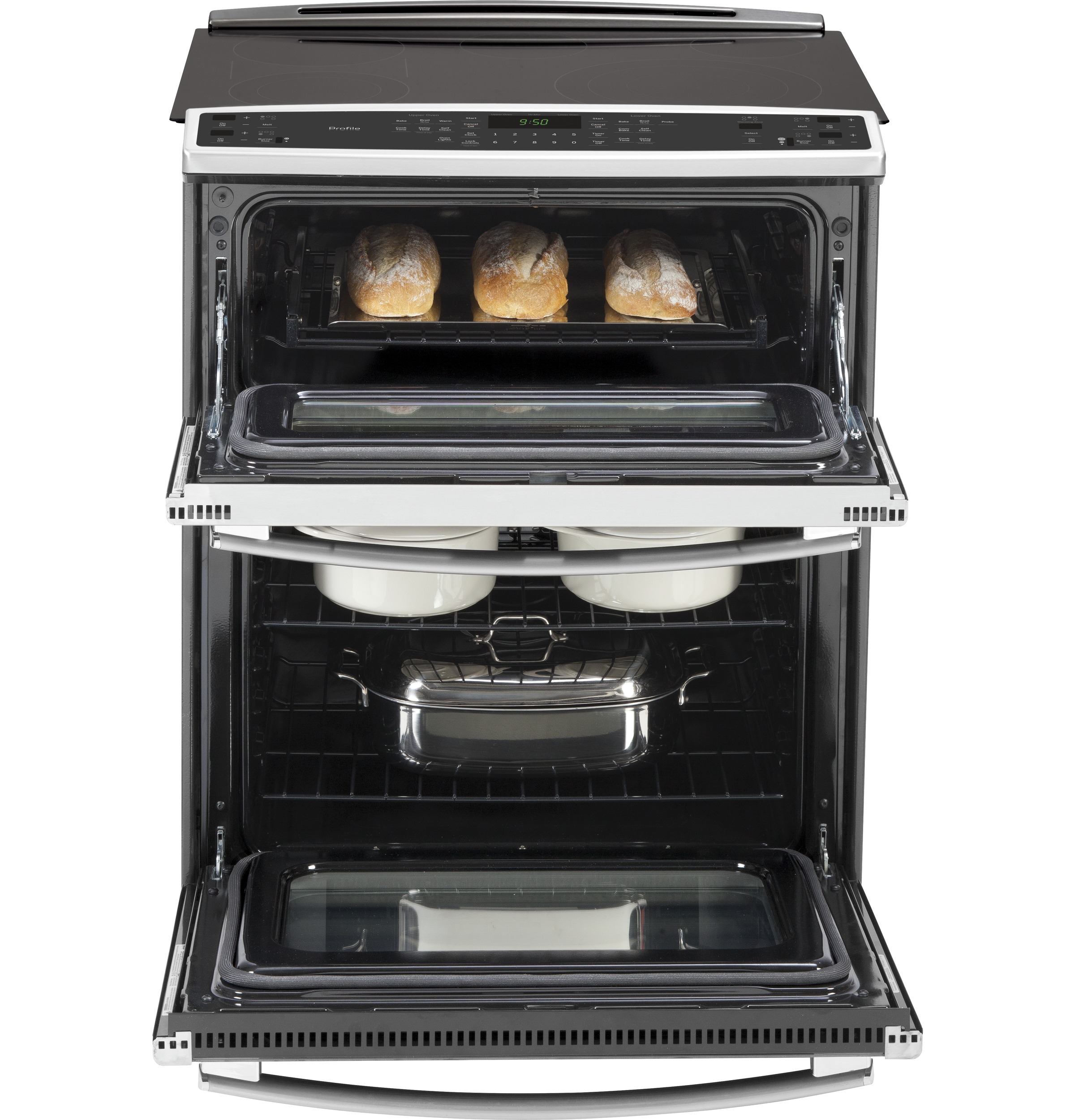 Series 30" Slide-In Front Control Double Oven Electric Convection Range PS950SFSS