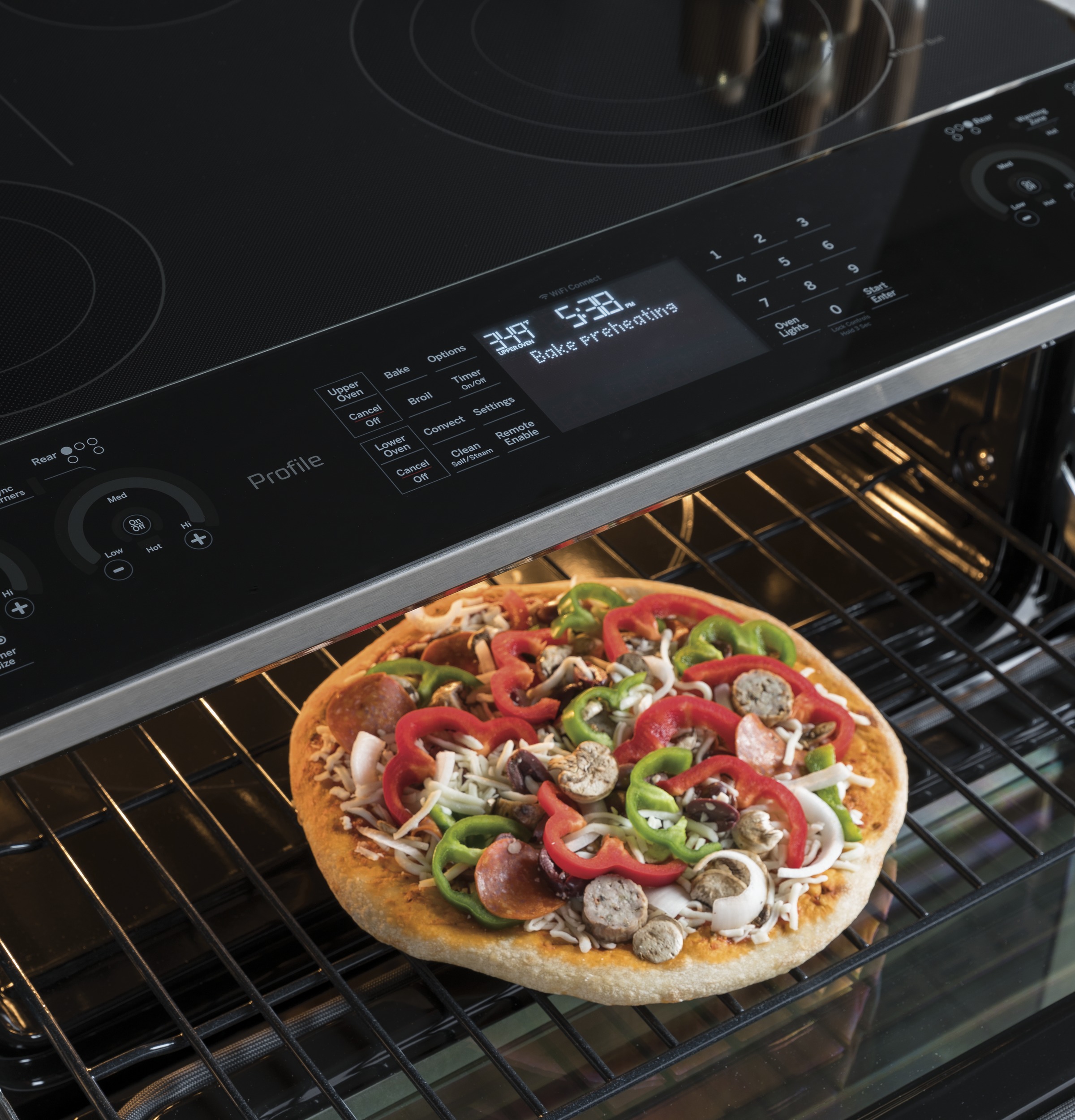 30" Smart Slide-In Electric Double Oven Convection Range PS960BLTS