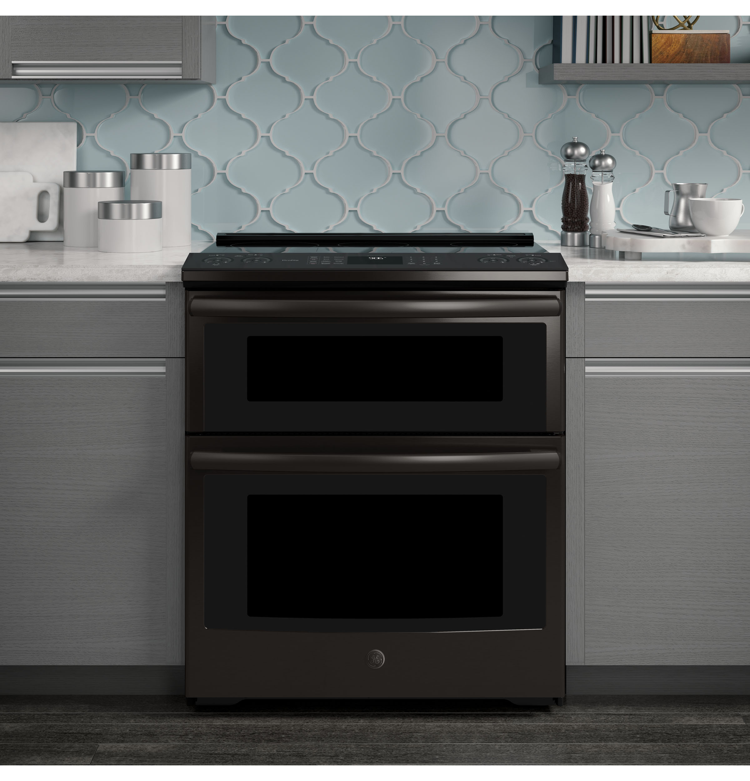 30" Smart Slide-In Electric Double Oven Convection Range PS960BLTS