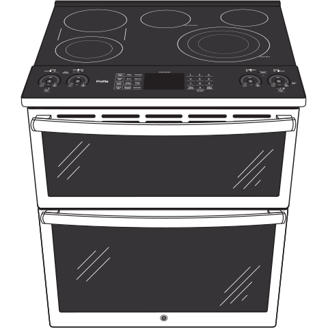 30" Smart Slide-In Electric Double Oven Convection Range PS960BLTS