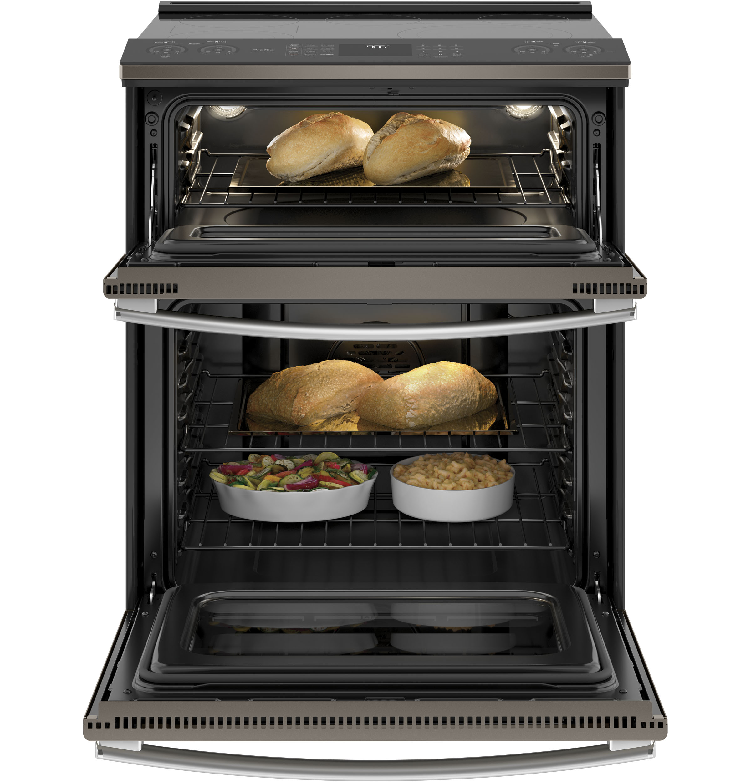 30" Smart Slide-In Electric Double Oven Convection Range PS960ELES, product image 5 of 14