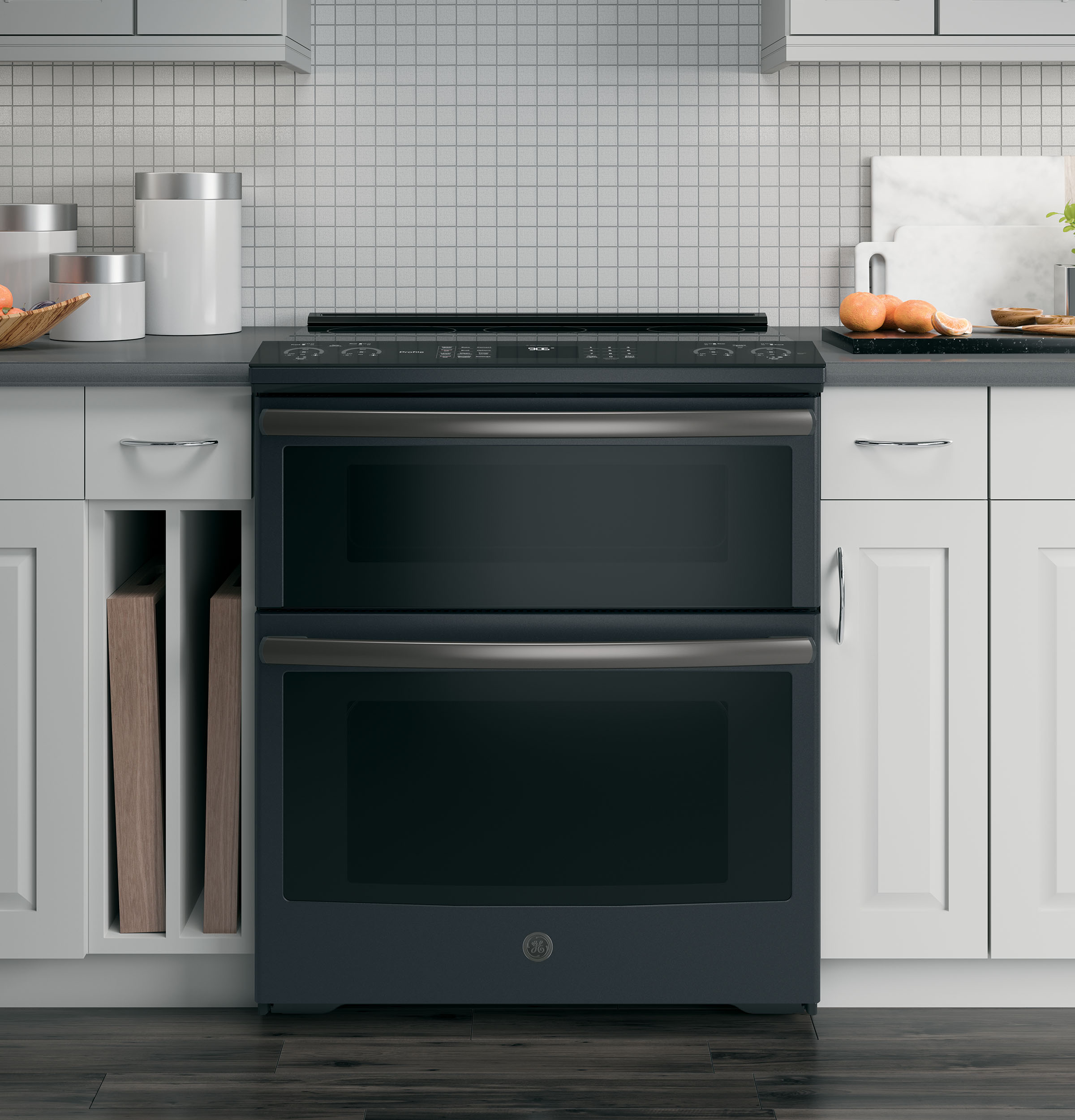 30" Smart Slide-In Electric Double Oven Convection Range PS960FLDS, product image 2 of 8