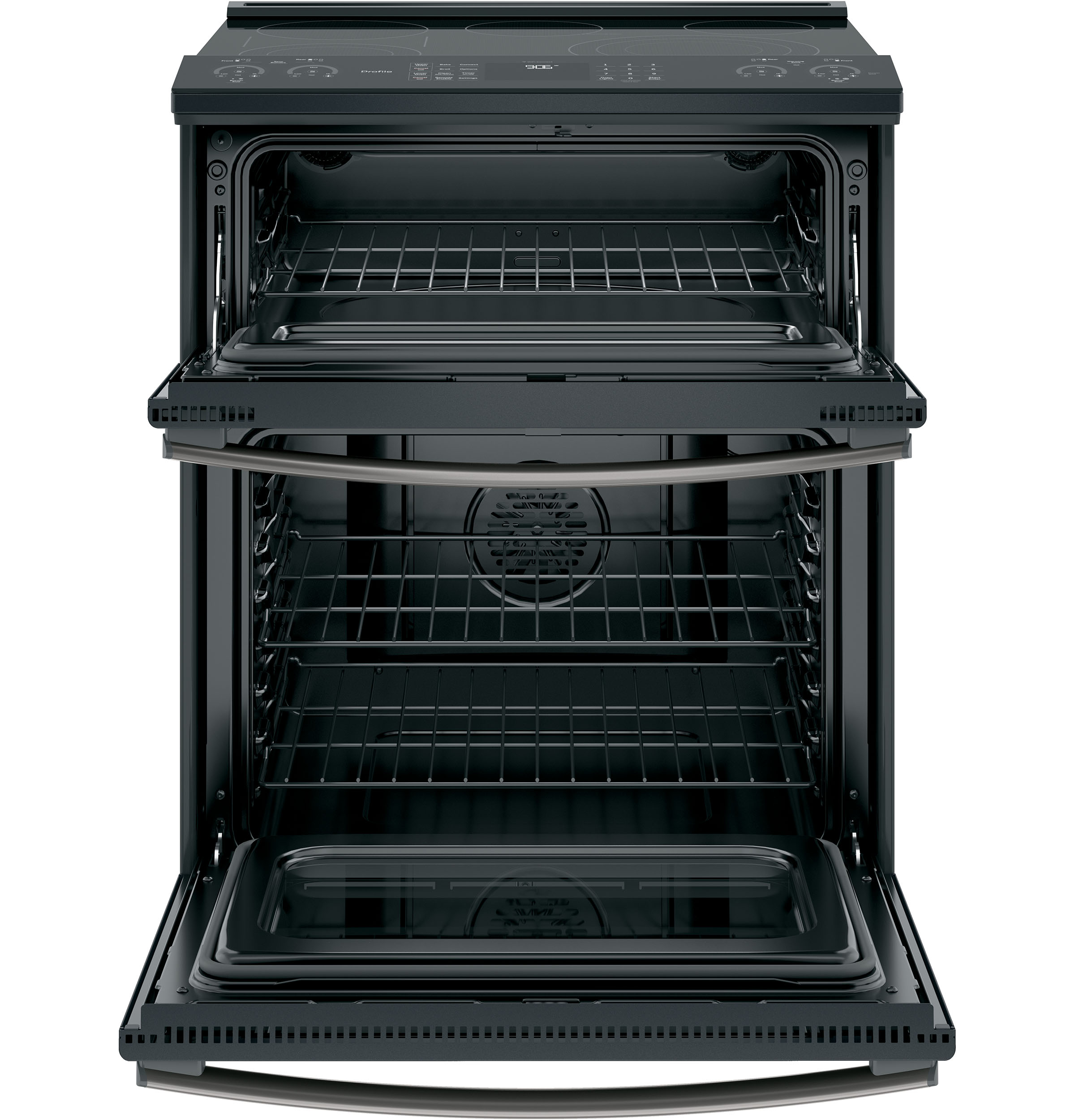 30" Smart Slide-In Electric Double Oven Convection Range PS960FLDS, product image 3 of 8