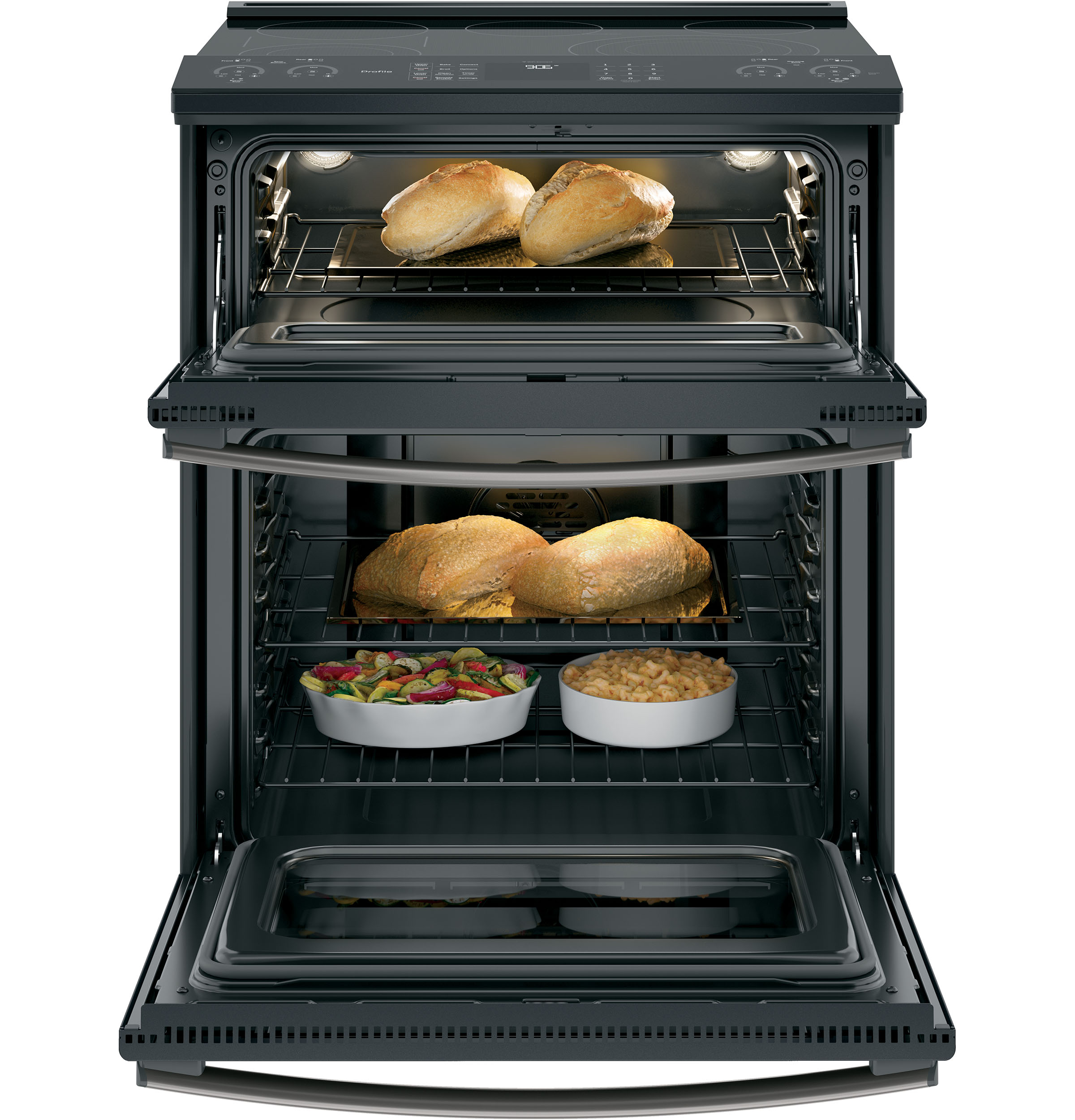 30" Smart Slide-In Electric Double Oven Convection Range PS960FLDS, product image 4 of 8