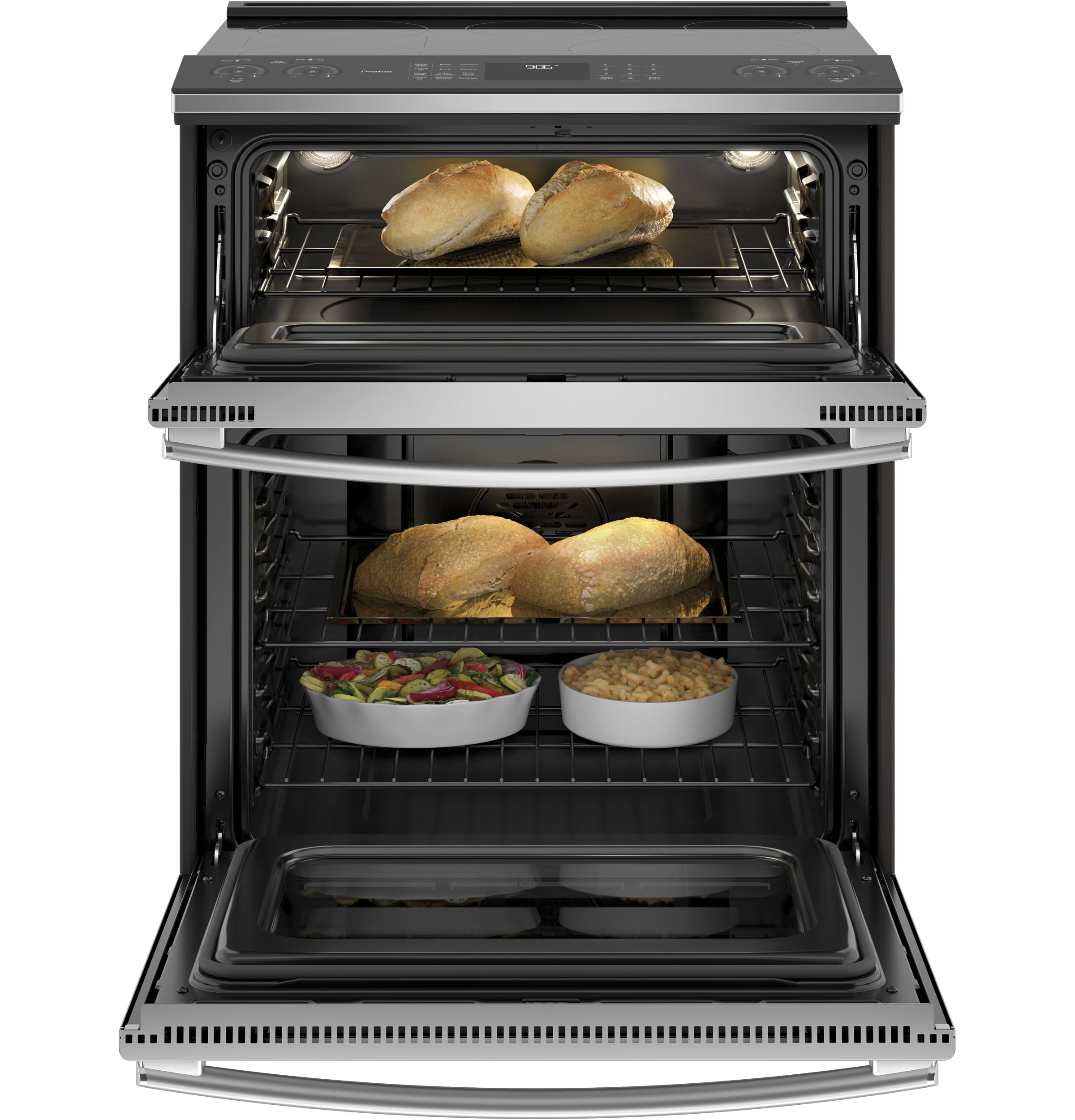 30" Smart Slide-In Electric Double Oven Convection Range PS960SLSS, product image 5 of 18
