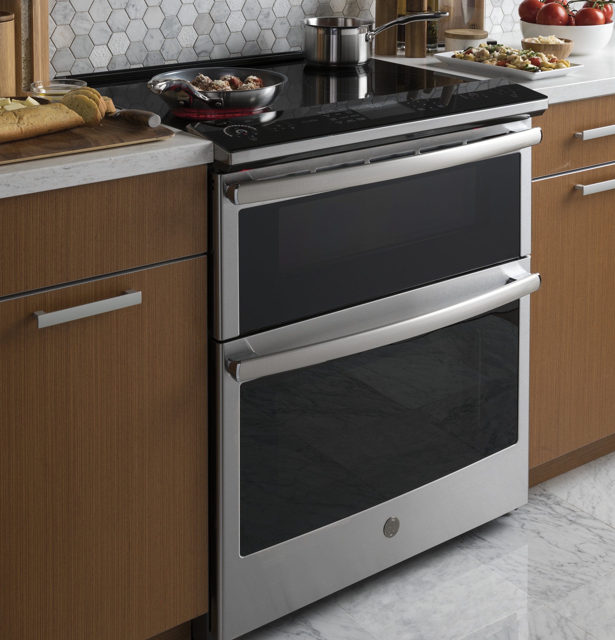 30" Smart Slide-In Electric Double Oven Convection Range PS960SLSS, product image 8 of 18