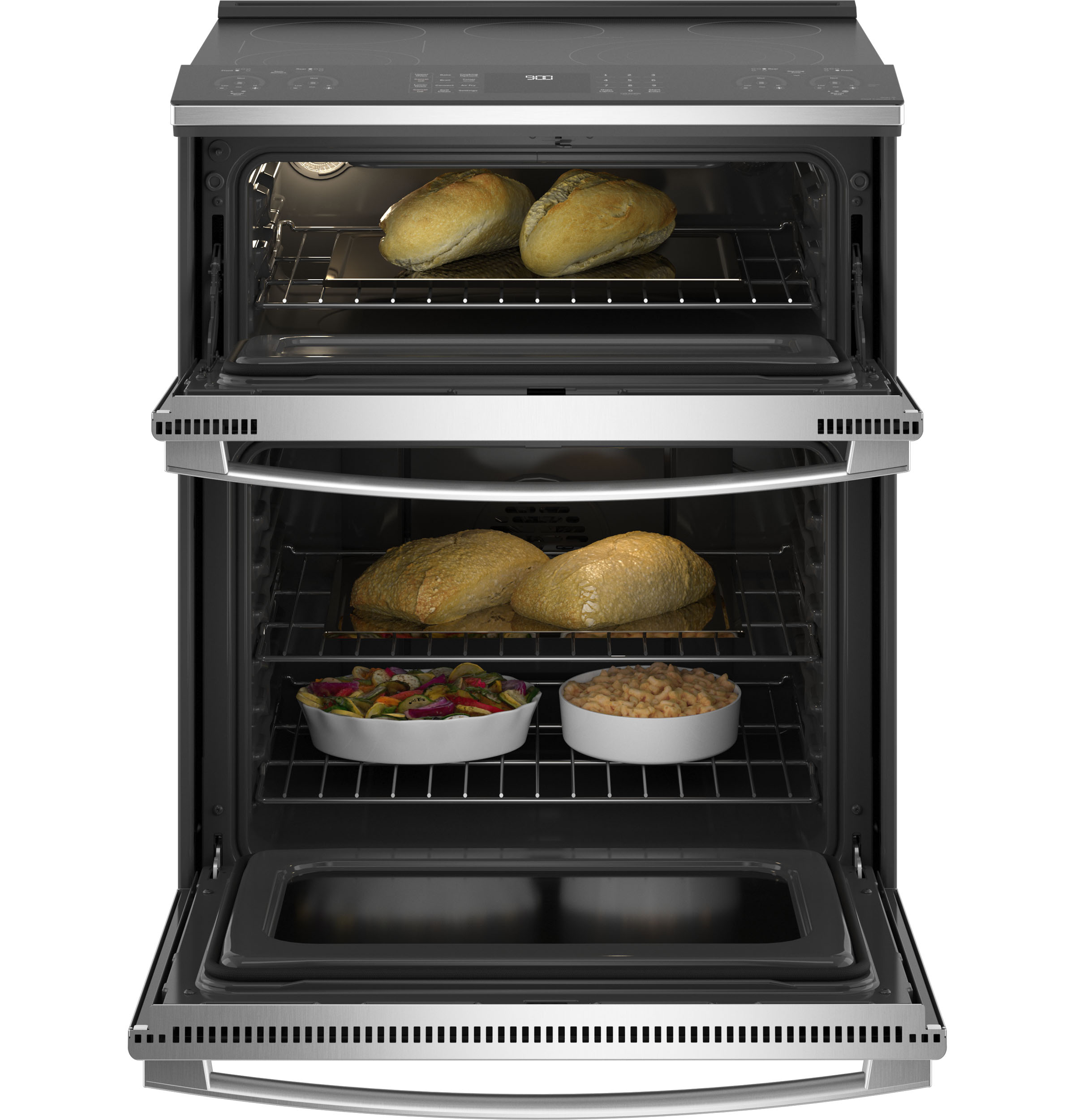 30" Smart Slide-In Electric Double Oven Convection Fingerprint Resistant Range view 3
