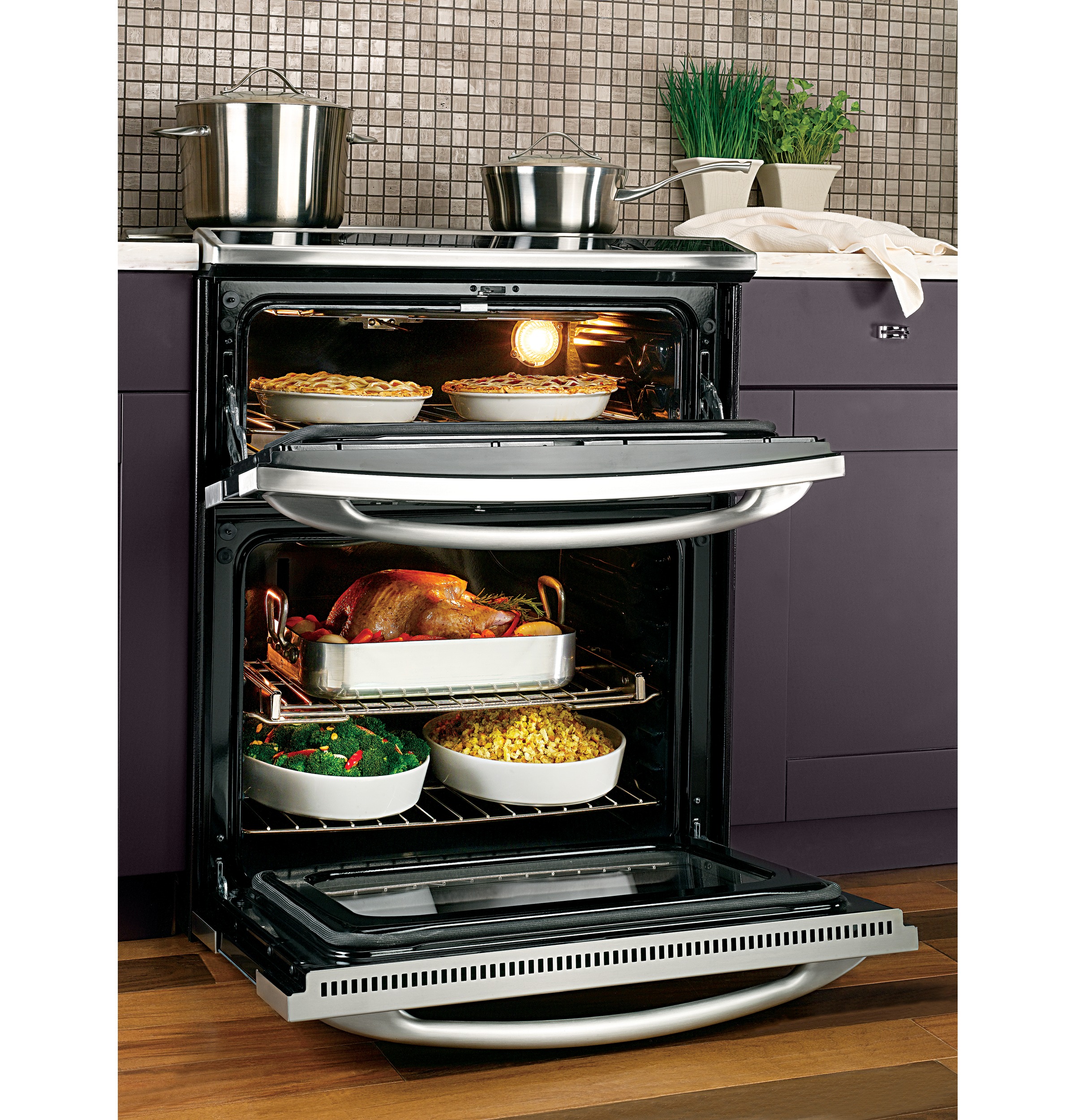 Slide-In Double Oven Electric Range PS978STSS, product image 4 of 11