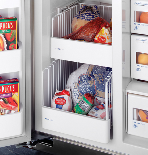42" Built-In Stainless Side-by-Side Refrigerator with Electronic Dispenser PSB42LSRBV