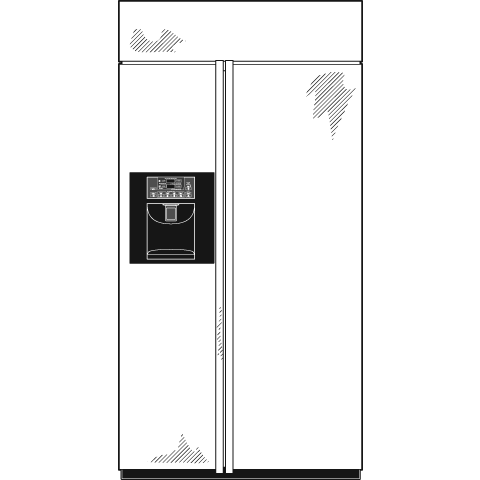 42" Built-In Stainless Side-by-Side Refrigerator with Electronic Dispenser PSB42LSRBV