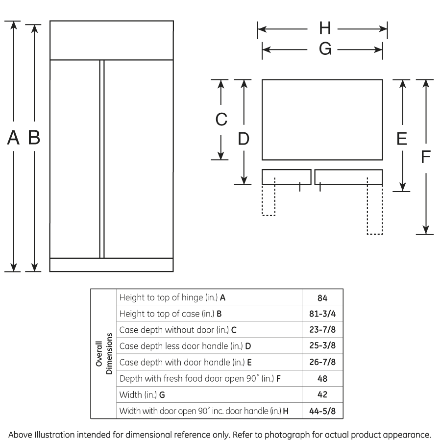 Series 42" Built-In Side-by-Side Refrigerator PSB42YPHSV