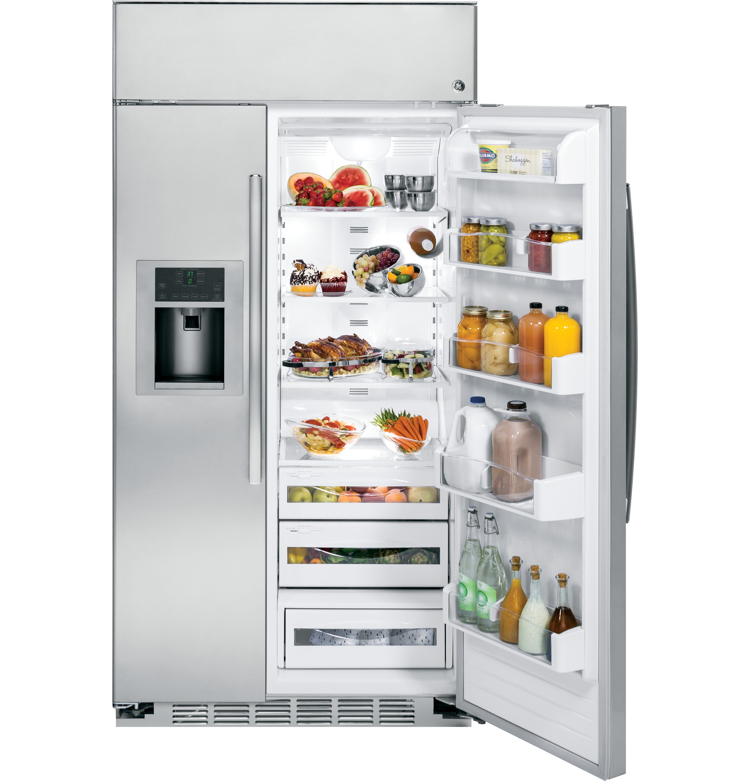 Series 42" Built-In Stainless Side-by-Side Refrigerator PSB42YSHSS, product image 2 of 9