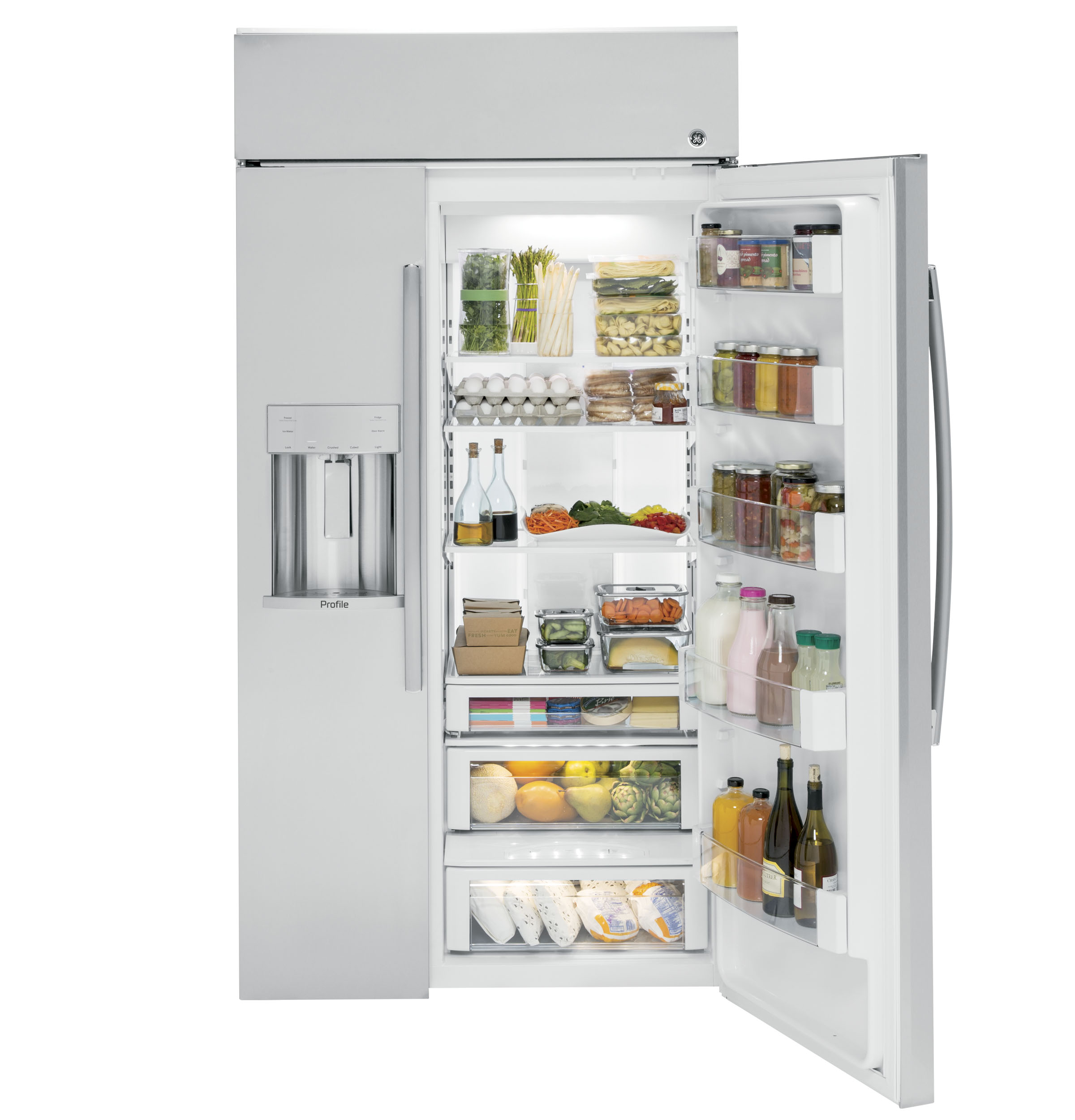 Series 42" Built-In Side-by-Side Refrigerator with Dispenser PSB42YSKSS