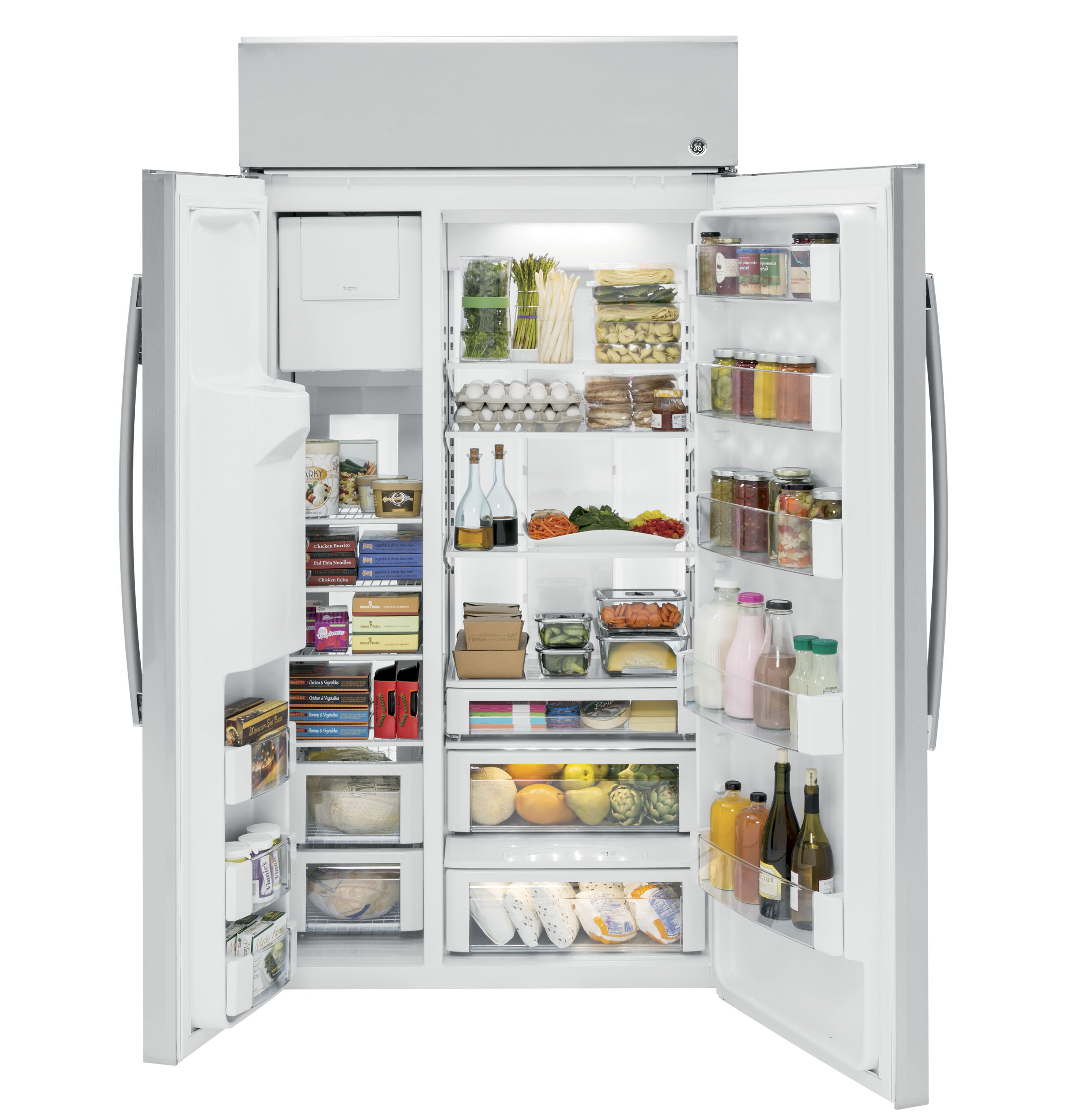 Series 42" Built-In Side-by-Side Refrigerator with Dispenser PSB42YSKSS, product image 3 of 9