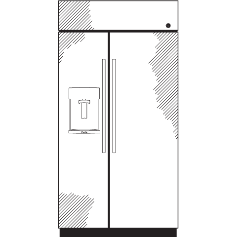 Series 42" Built-In Side-by-Side Refrigerator with Dispenser PSB42YSKSS, product image 8 of 9