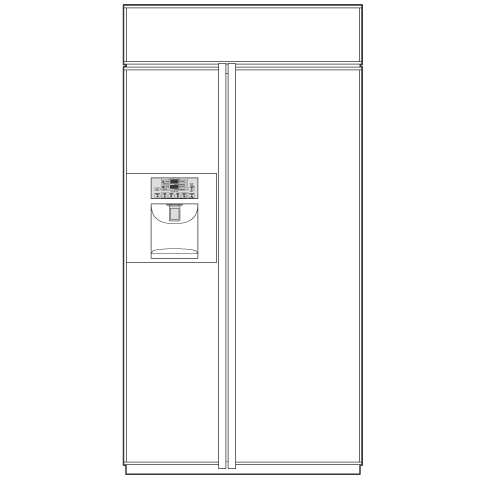 48" Built-In Side-by-Side Refrigerator with Electronic Dispenser PSB48LGRWV, product image 3 of 4