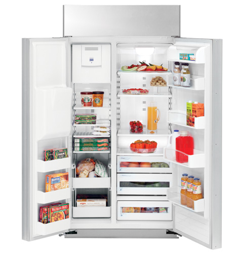 48" Built-In Stainless Side-by-Side Refrigerator with Electronic Dispenser PSB48LSRBV, product image 2 of 7