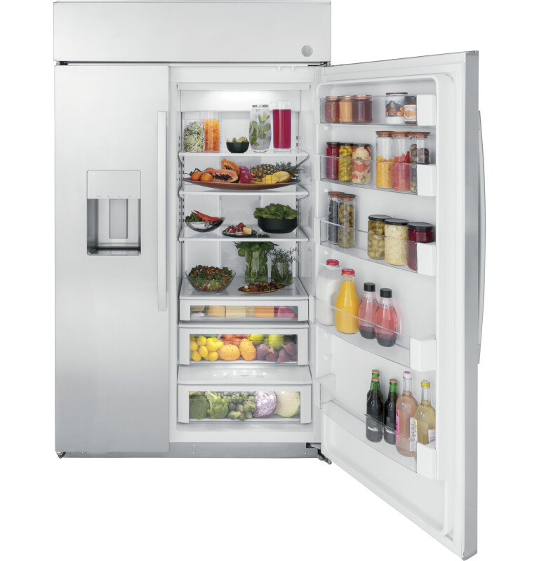 Ge Profile™ 48" Smart Built-in Side-by-side Refrigerator With Dispenser PSB48YSNSS