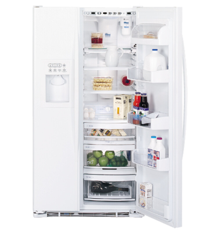 GE Profile Arctica CustomStyle 22.7 Cu. Ft. Side-By-Side Refrigerator White PSC23MGMWW Picture 1