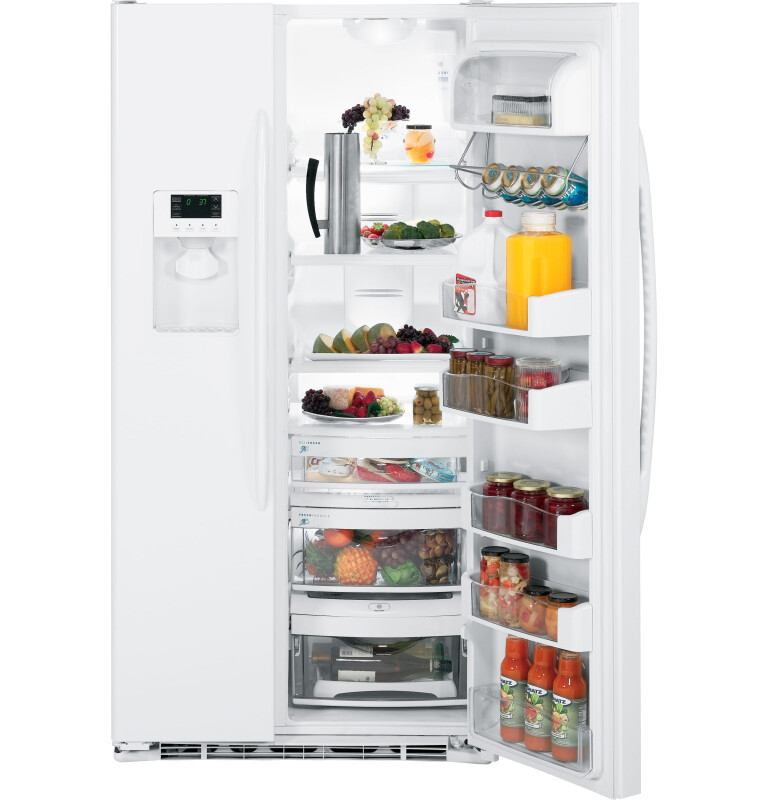 GE Profile 24.6 Cu. Ft. Side-by-Side Refrigerator White PSCF5TGXWW Picture 1