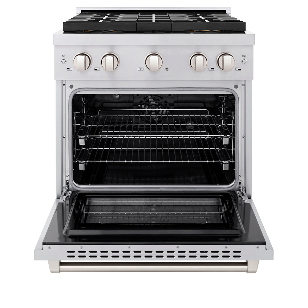 30 In. 4.2 Cu. Ft. Paramount Dual Fuel Range With 4 Burner Duopro™ Cooktop And Electric Convection Oven In Stainless Steel PSDR30