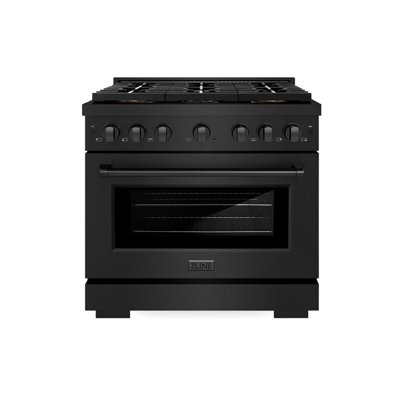 36 In. 5.2 Cu. Ft. Paramount Dual Fuel Range With 6 Burner Duopro™ Cooktop And Electric Convection Oven In Black Stainless Steel PSDRB36