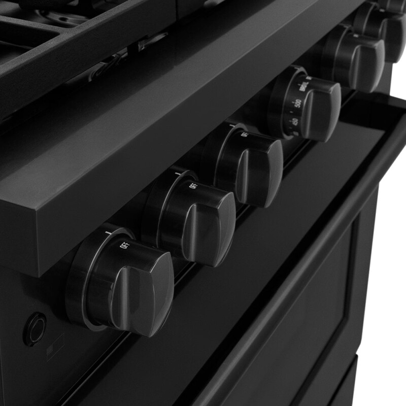 36 In. 5.2 Cu. Ft. Paramount Dual Fuel Range With 6 Burner Duopro™ Cooktop And Electric Convection Oven In Black Stainless Steel PSDRB36