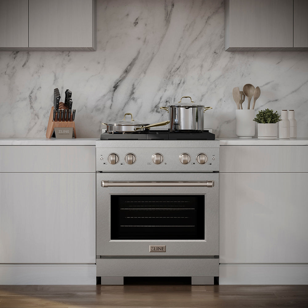 30 In. 4.2 Cu. Ft. Paramount Dual Fuel Range With 4 Burner Duopro™ Cooktop And Electric Convection Oven In Satin Stainless Steel PSDRS30
