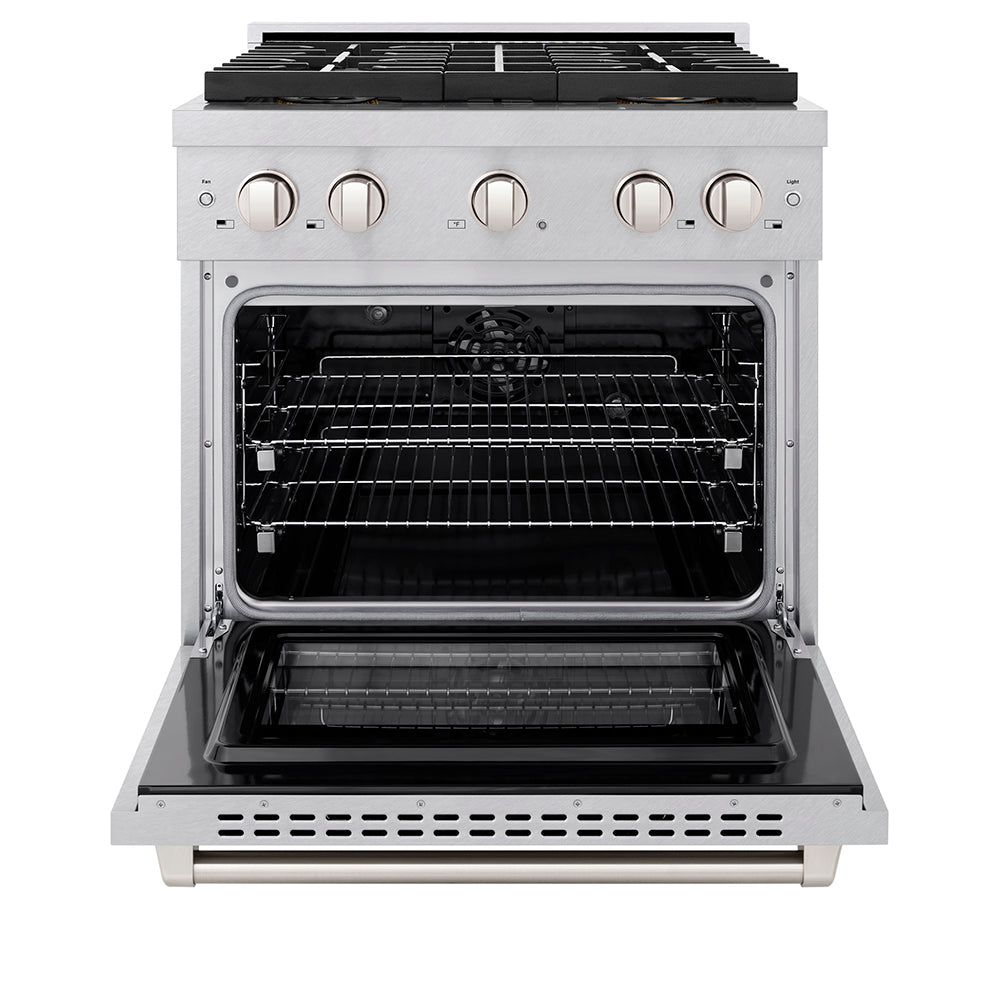 30 In. 4.2 Cu. Ft. Paramount Dual Fuel Range With 4 Burner Duopro™ Cooktop And Electric Convection Oven In Satin Stainless Steel PSDRS30