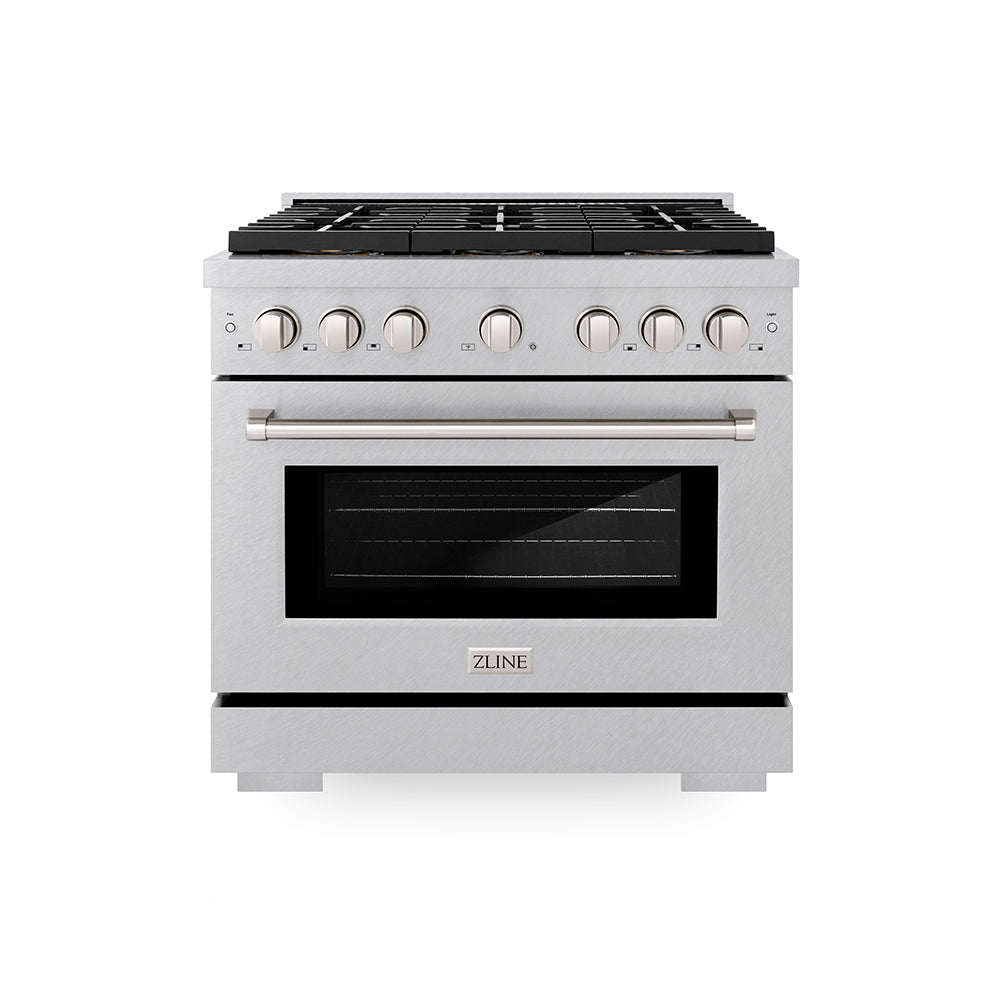36 In. 5.2 Cu. Ft. Paramount Dual Fuel Range With 6 Burner Duopro™ Cooktop And Electric Convection Oven In Satin Stainless Steel PSDRS36