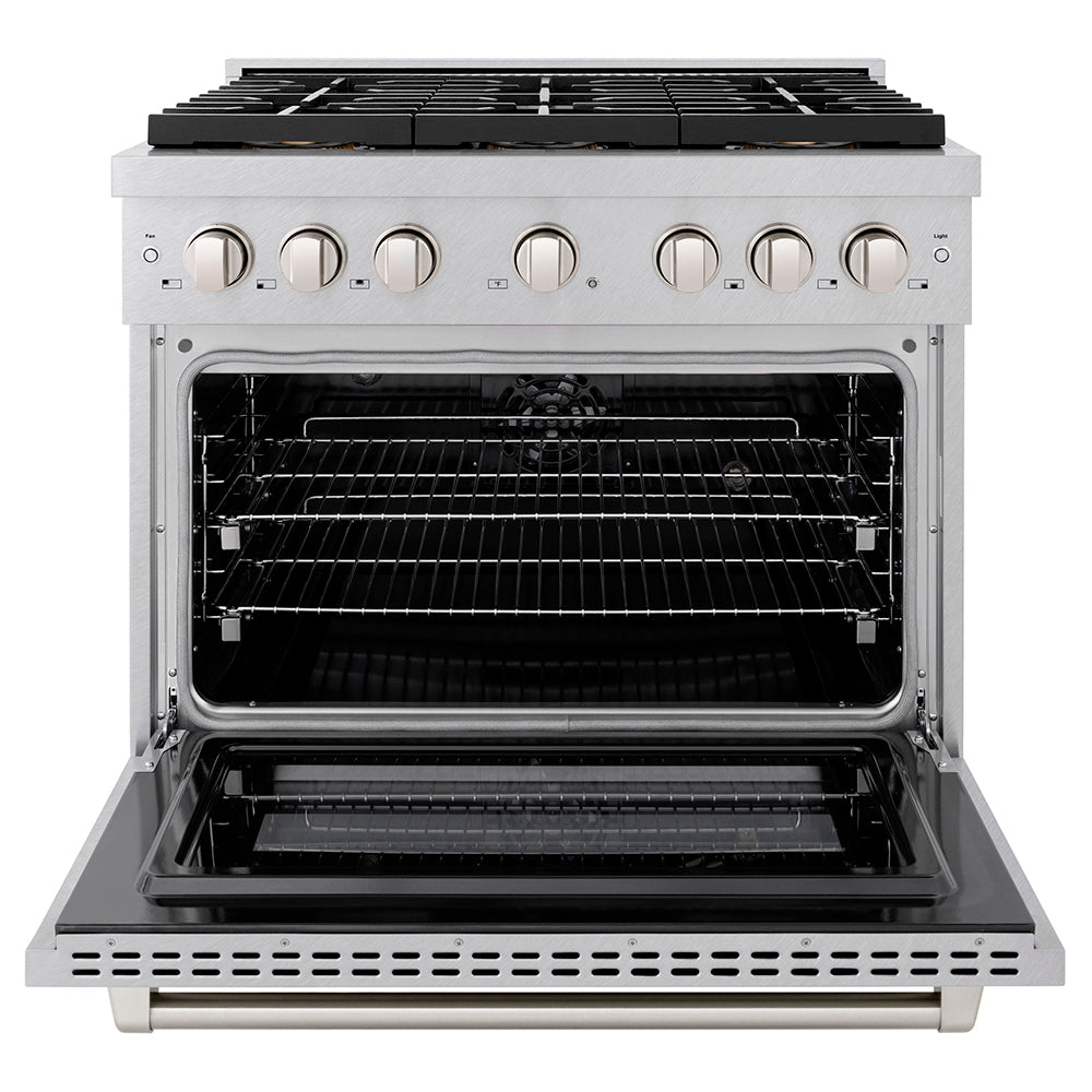36 In. 5.2 Cu. Ft. Paramount Dual Fuel Range With 6 Burner Duopro™ Cooktop And Electric Convection Oven In Satin Stainless Steel PSDRS36