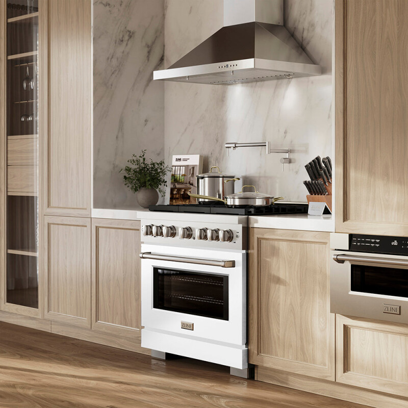 36 In. 5.2 Cu. Ft. Paramount Dual Fuel Range With 6 Burner Duopro™ Cooktop And Electric Convection Oven With White Matte Door PSDRWM36