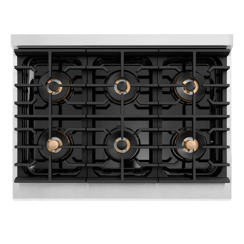 ZLINE Autograph Edition 36 in. 5.2 cu. ft. Paramount Dual Fuel Range with 6 Burner DuoPro™ Cooktop and Electric Convection Oven with White Matte Door and Matte Black Accents (PSDRZ-WM-36-MB) PSDRZWM36MB