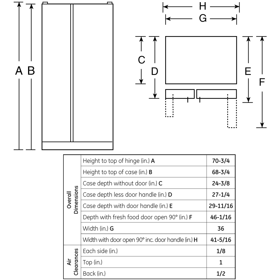 23.2 Cu. Ft. Stainless-Wrapped Side-by-Side Refrigerator PSDW3YGXSS, product image 4 of 4