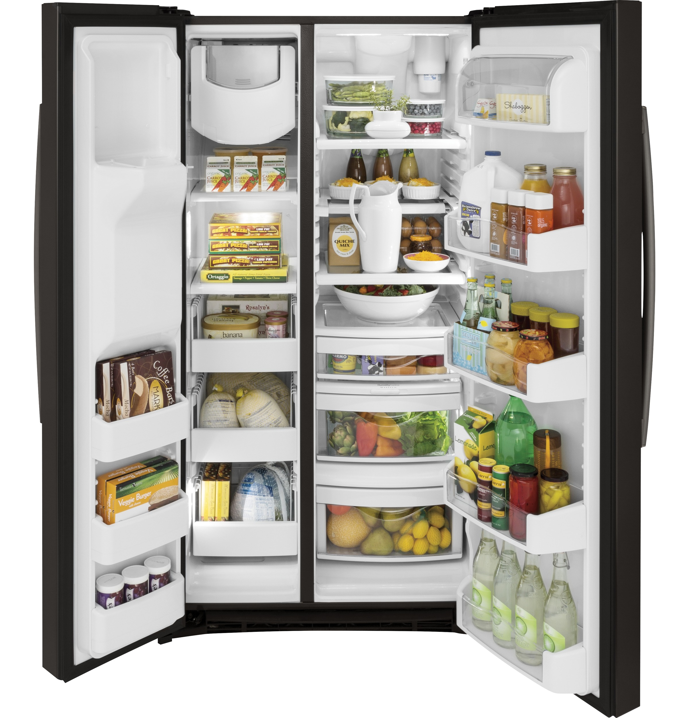 Series 25.3 Cu. Ft. Side-by-Side Refrigerator PSE25KBLTS, product image 3 of 16
