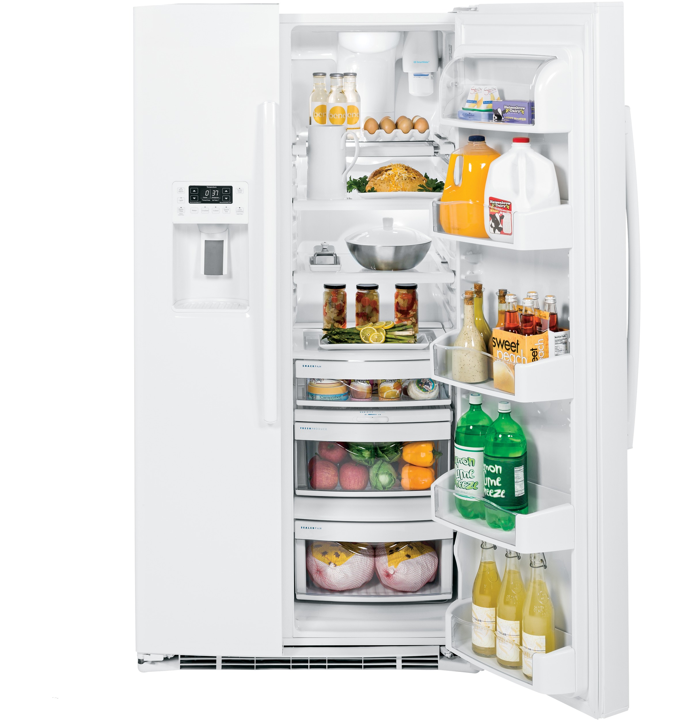 Series 25.3 Cu. Ft. Side-by-Side Refrigerator PSE25KGHWW, product image 2 of 11
