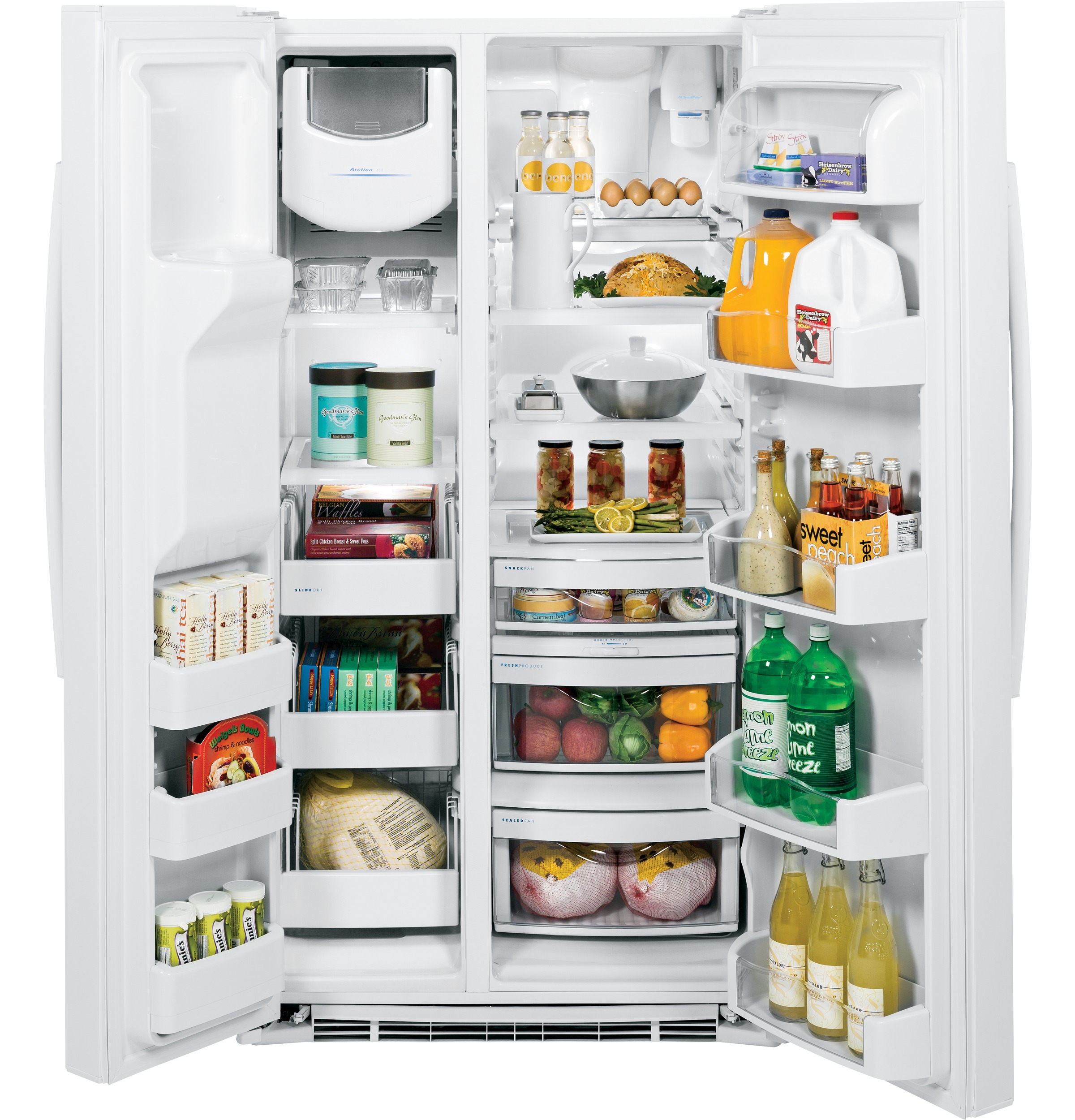 Series 25.3 Cu. Ft. Side-by-Side Refrigerator PSE25KGHWW, product image 4 of 11