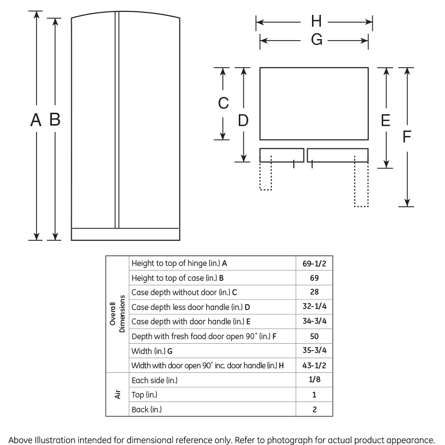 Series 25.9 Cu. Ft. Side-by-Side Refrigerator PSE26KGEWW, product image 10 of 11