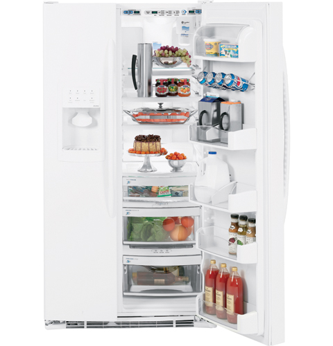 25.5 Cu. Ft. Side-by-Side Refrigerator with Integrated Dispenser PSF26NGTWW